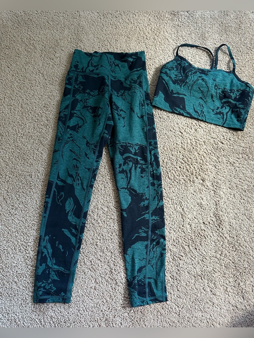 Aerie Offline High-Waist Patterned Leggings and Bra Set.